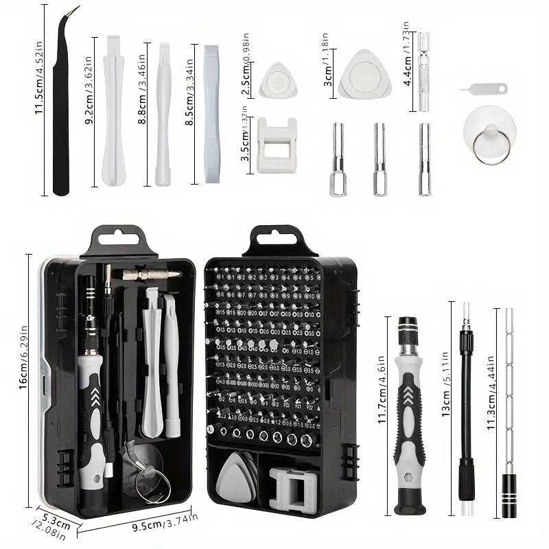 Kit Tournevis de Précision 115pcs en 1 avec embouts Magnétiques Multifonction