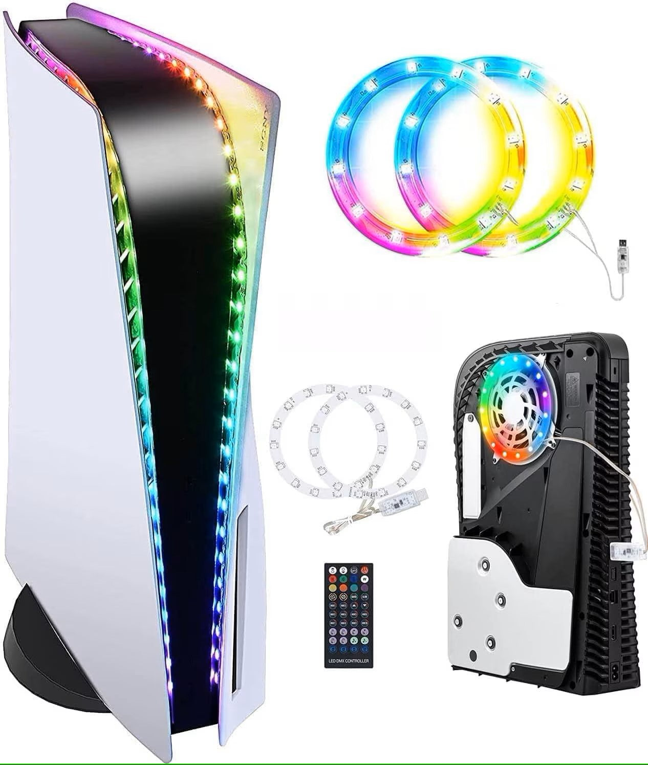 Bandes Lumineuses LED RGB Pour Console PS5 / PS5 Digital et PS5 Slim / PS5 Pro